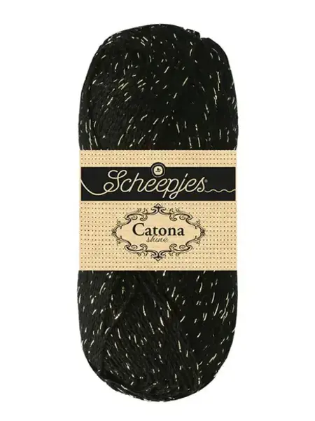 Scheepjes Catona Shine -Scheepjes - 110-G Jet Black - Gold