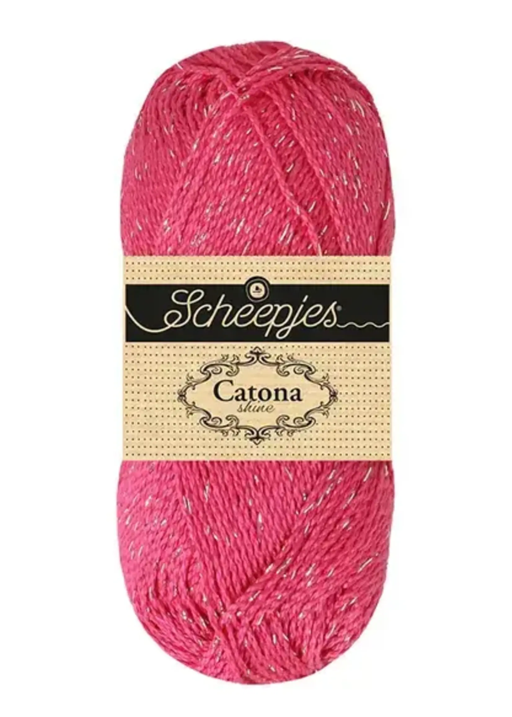 Scheepjes Catona Shine -Scheepjes - 114-S Shocking Pink - Silver