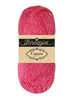 Scheepjes Catona Shine -Scheepjes - 114-S Shocking Pink - Silver