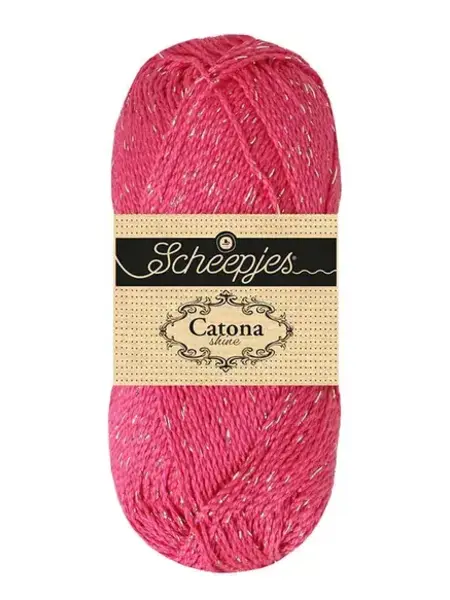 Scheepjes Catona Shine -Scheepjes - 114-S Shocking Pink - Silver