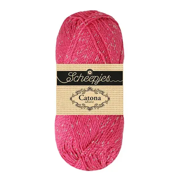 Scheepjes Catona Shine -Scheepjes - 114-S Shocking Pink - Silver