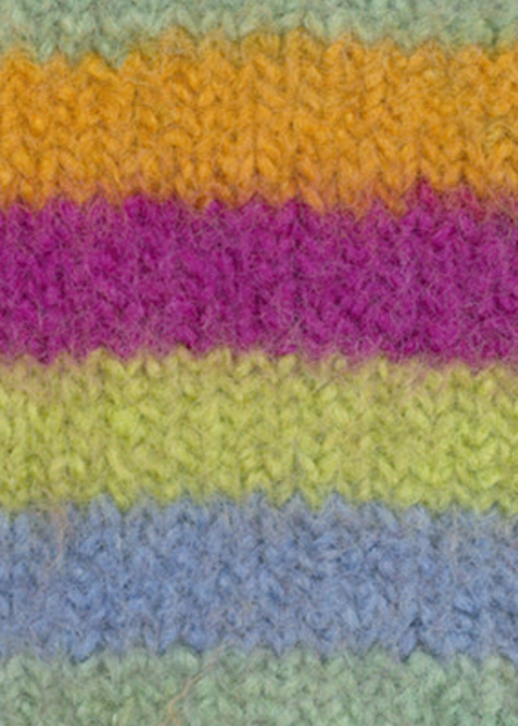 Lana Grossa Feltro Arco 443 Limoen/Hemelsblauw/Mint/Goudgeel/Orchidee