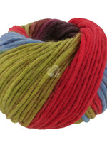 Lana Grossa Feltro Arco 444 Roodpaars/blauw/pistache/rood/grijsbruin