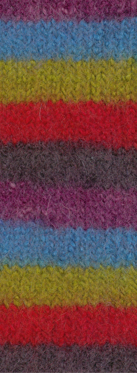Lana Grossa Feltro Arco 444 Roodpaars/blauw/pistache/rood/grijsbruin