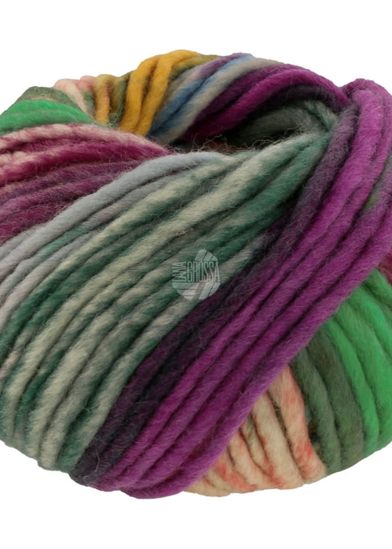Lana Grossa Feltro Bosco 722 Geel/Zalm/Smaragd/Bramen/Groengrijs/Roodpaars/Jeans