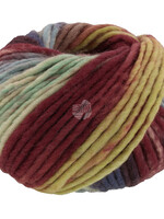 Lana Grossa Feltro Bosco 728 Donkerblauw/Grijs/Rozenhout/Lichtgeel/Wijnrood/Grijsgroen/Grijsblauw