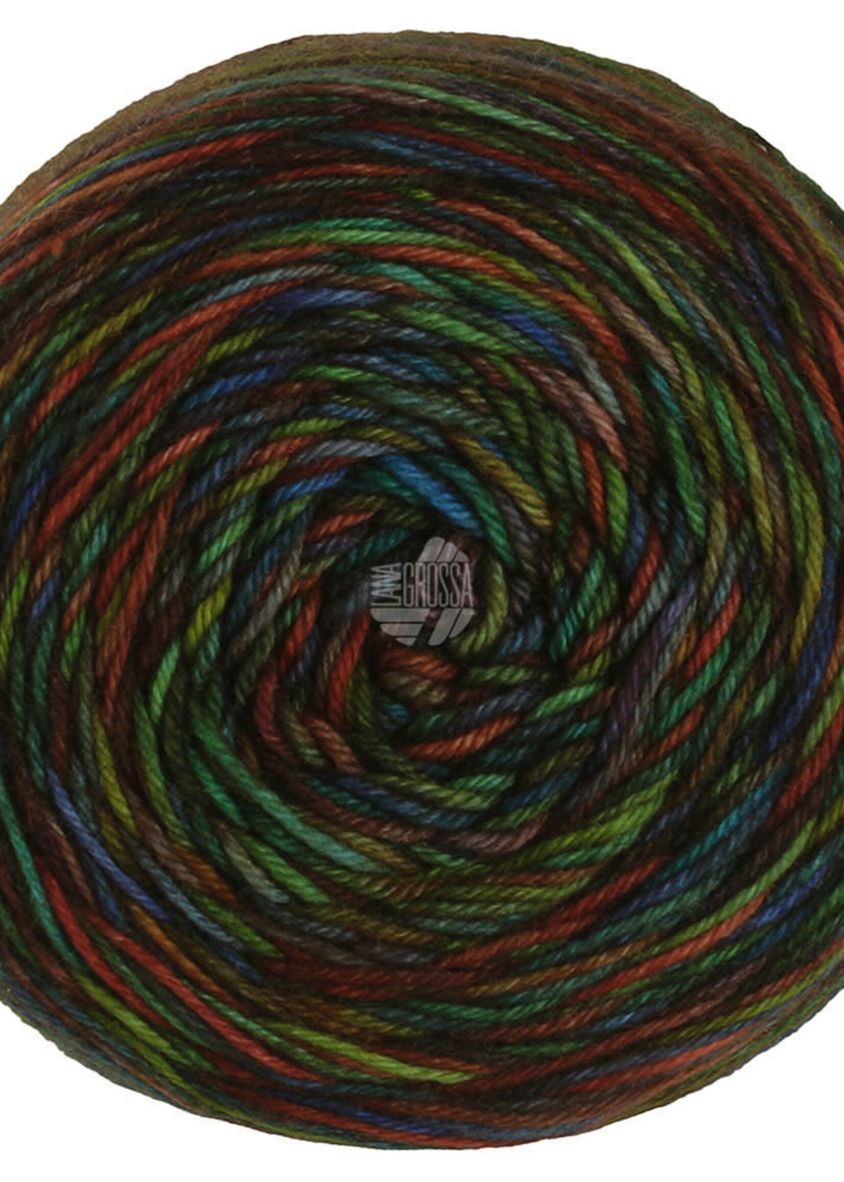 Lana Grossa Meilenweit 100g - Sooty 6224 Hemelblauw/inktblauw/mei/grijs/donkergroen/mosterd/roestrood