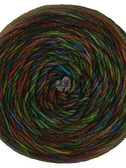 Lana Grossa Meilenweit 100g - Sooty 6224 Hemelblauw/inktblauw/mei/grijs/donkergroen/mosterd/roestrood