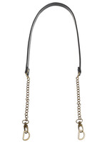 GoHandmade Handtas schouderriem 102cm Zwart met bronzen ketting