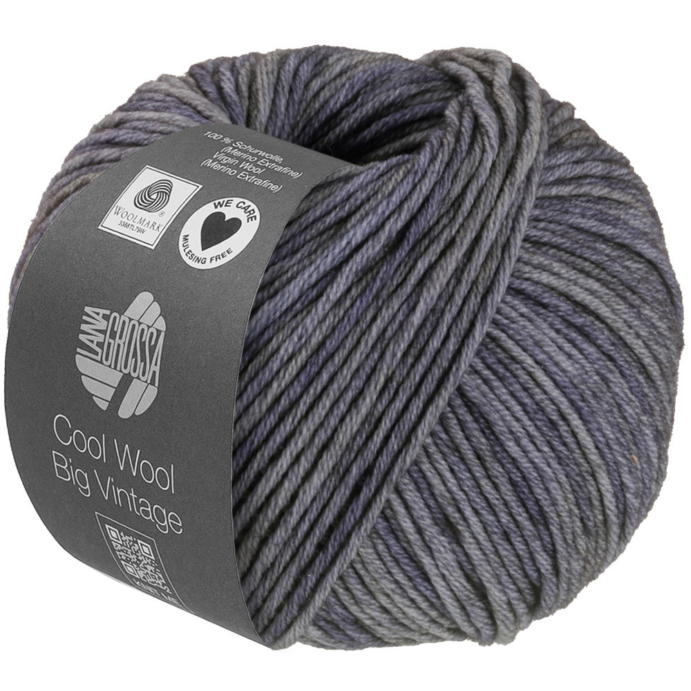 Lana Grossa Cool Wool Big Vintage -7191 donkergrijs