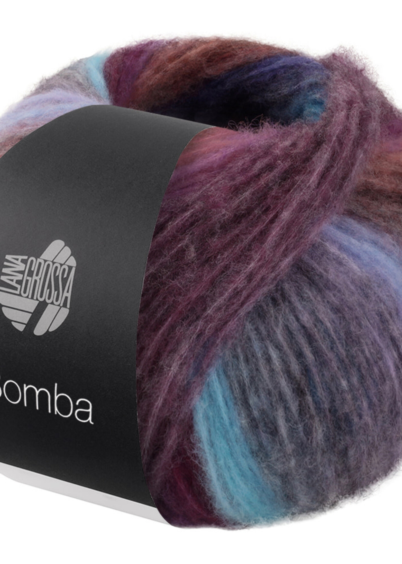 Lana Grossa Bomba 03-braam/cyclaam/grijs/koraal/petrol/violet/turkoois/bordeaux/sering paars/royaal/oudroze