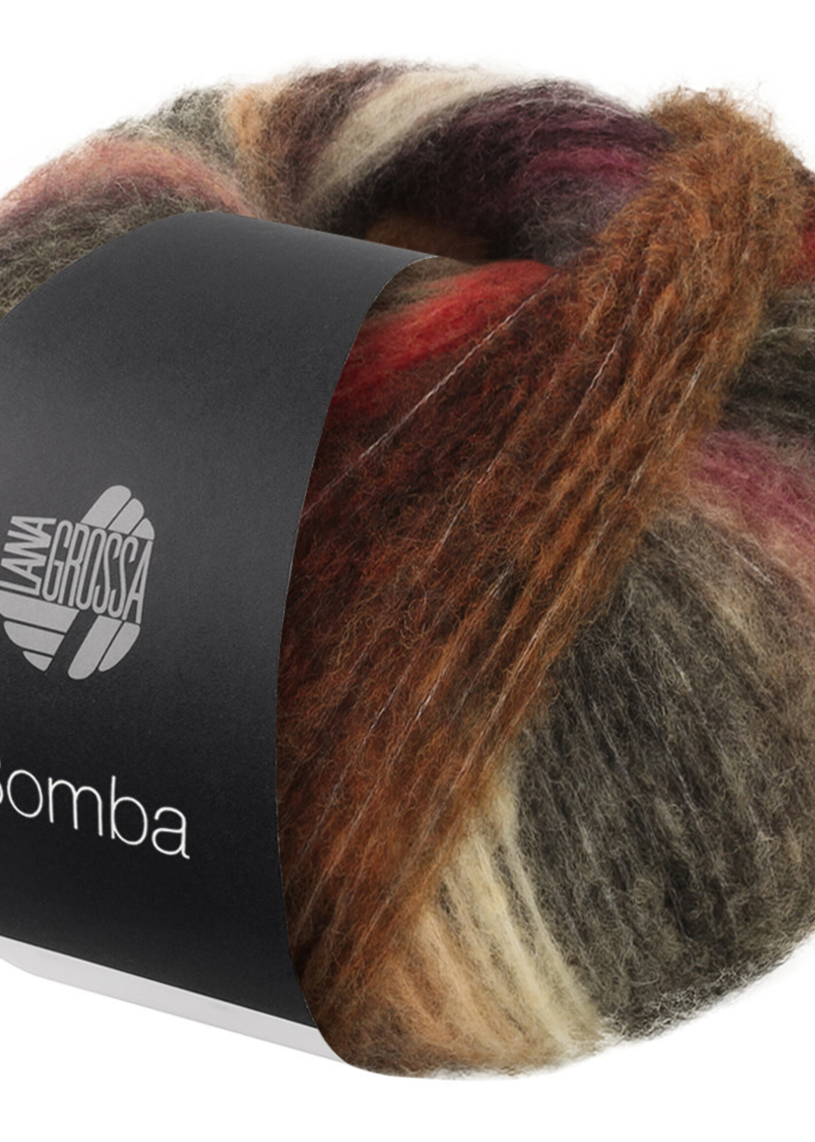 Lana Grossa Bomba 08-braam/sering roze/grijs groen/zalm/koraal/limoen/mosterdgeel/grijs bruin/perzik/rose/geel/helderrood