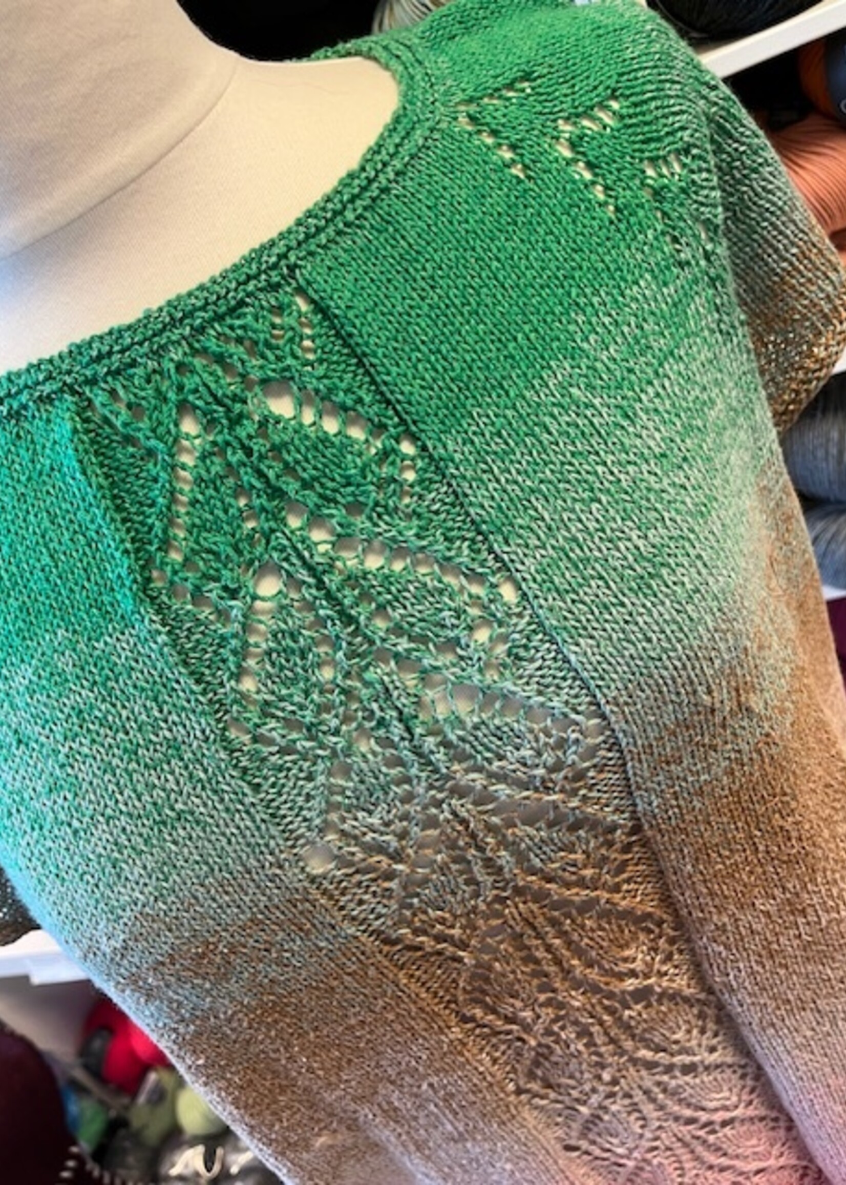 Rondbreien (Top-down) -met ajourmotief 2