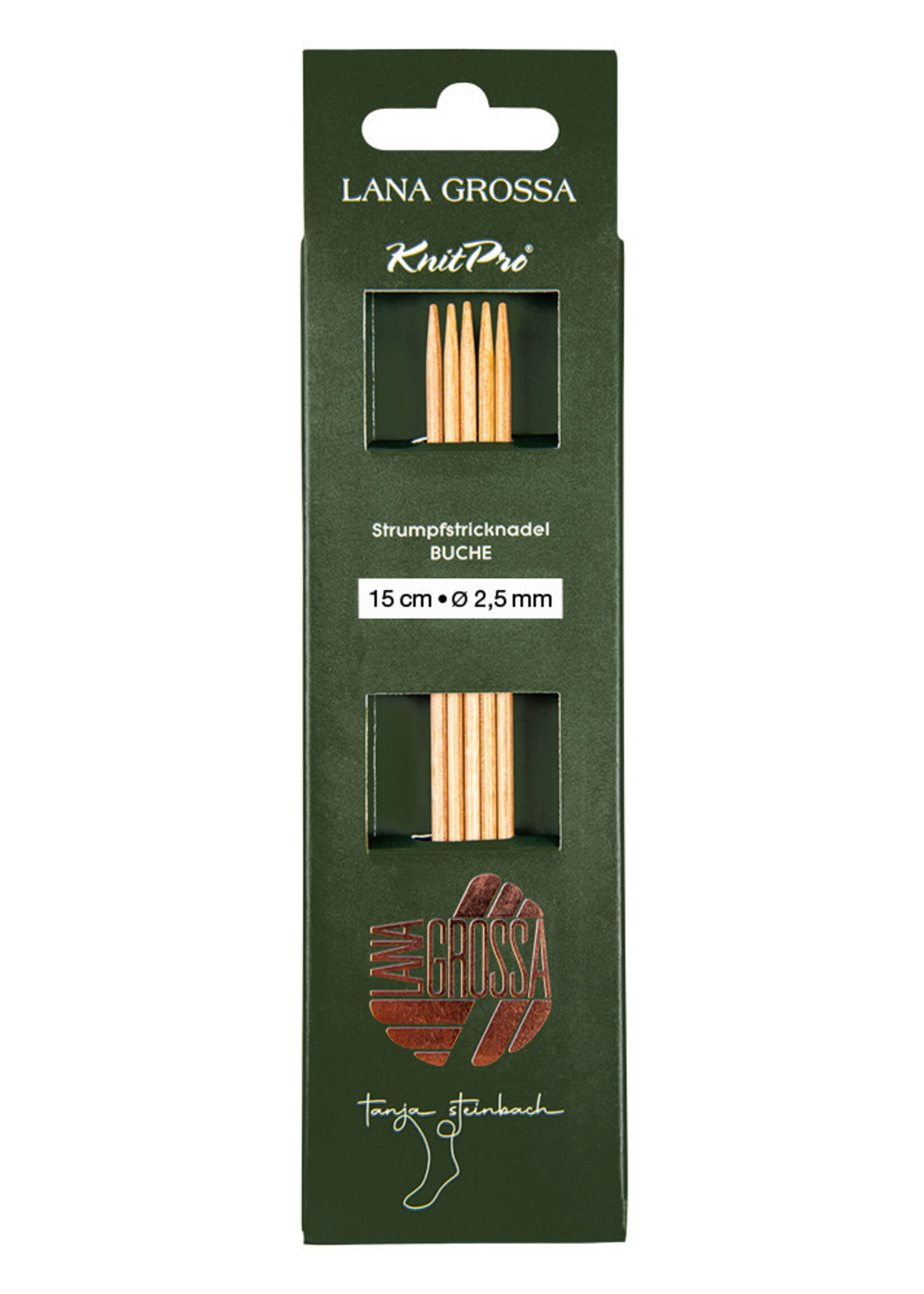 kousennaalden hout/beuk 5 naalden 15cm - 2,5mm