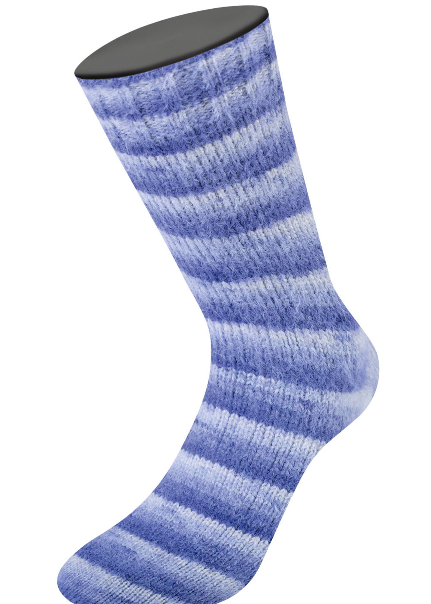 Lana Grossa Cosy Socks Soft Stripes-Lana Grossa -101 Blauwviolet/Viooltjesblauw/Zacht violet/Wit