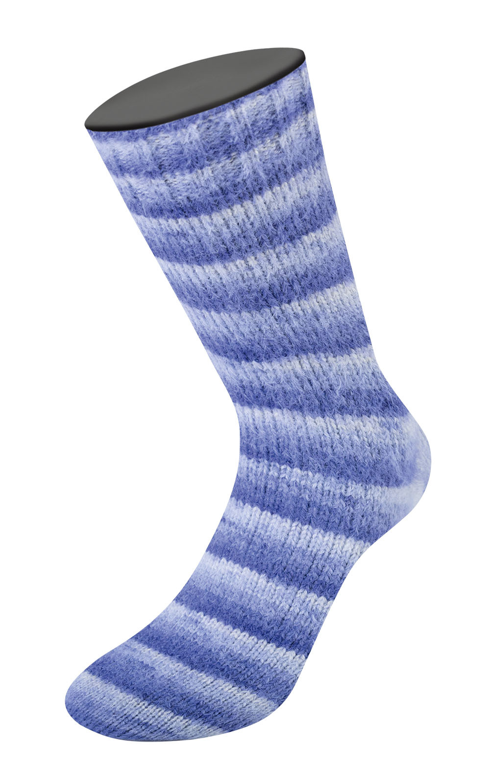 Lana Grossa Cosy Socks Soft Stripes  -101 Blauwviolet/Viooltjesblauw/Zacht violet/Wit