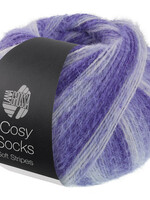 Lana Grossa Cosy Socks Soft Stripes-Lana Grossa -101 Blauwviolet/Viooltjesblauw/Zacht violet/Wit