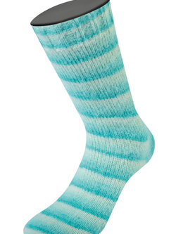 Lana Grossa Cosy Socks Soft Stripes  -102 Jade/licht-/witgroen/ruw wit