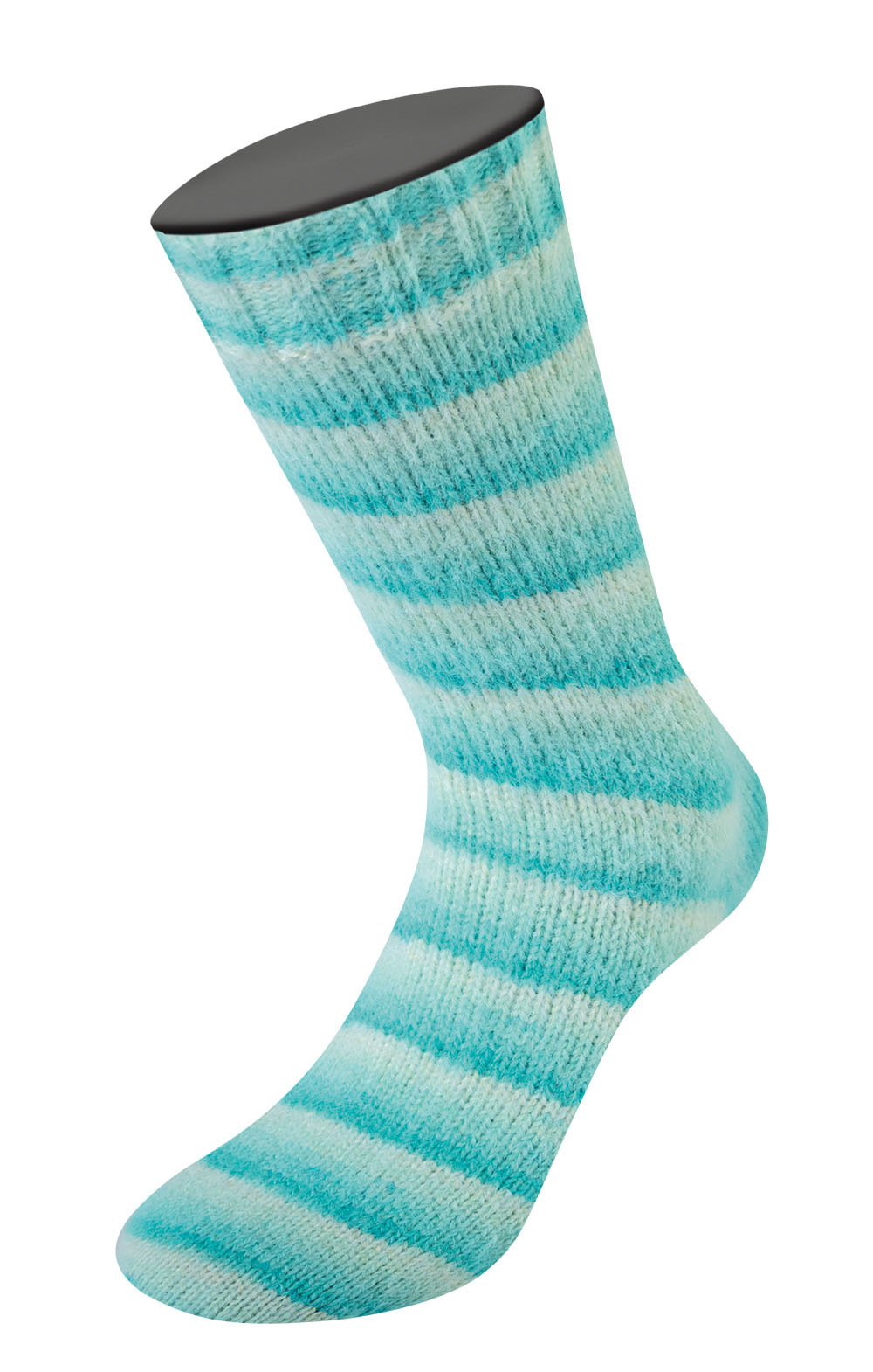 Lana Grossa Cosy Socks Soft Stripes  -102 Jade/licht-/witgroen/ruw wit