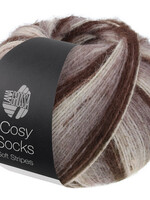 Lana Grossa Cosy Socks Soft Stripes-Lana Grossa -103 Mokka/Grijsbruin/Beige/Crème