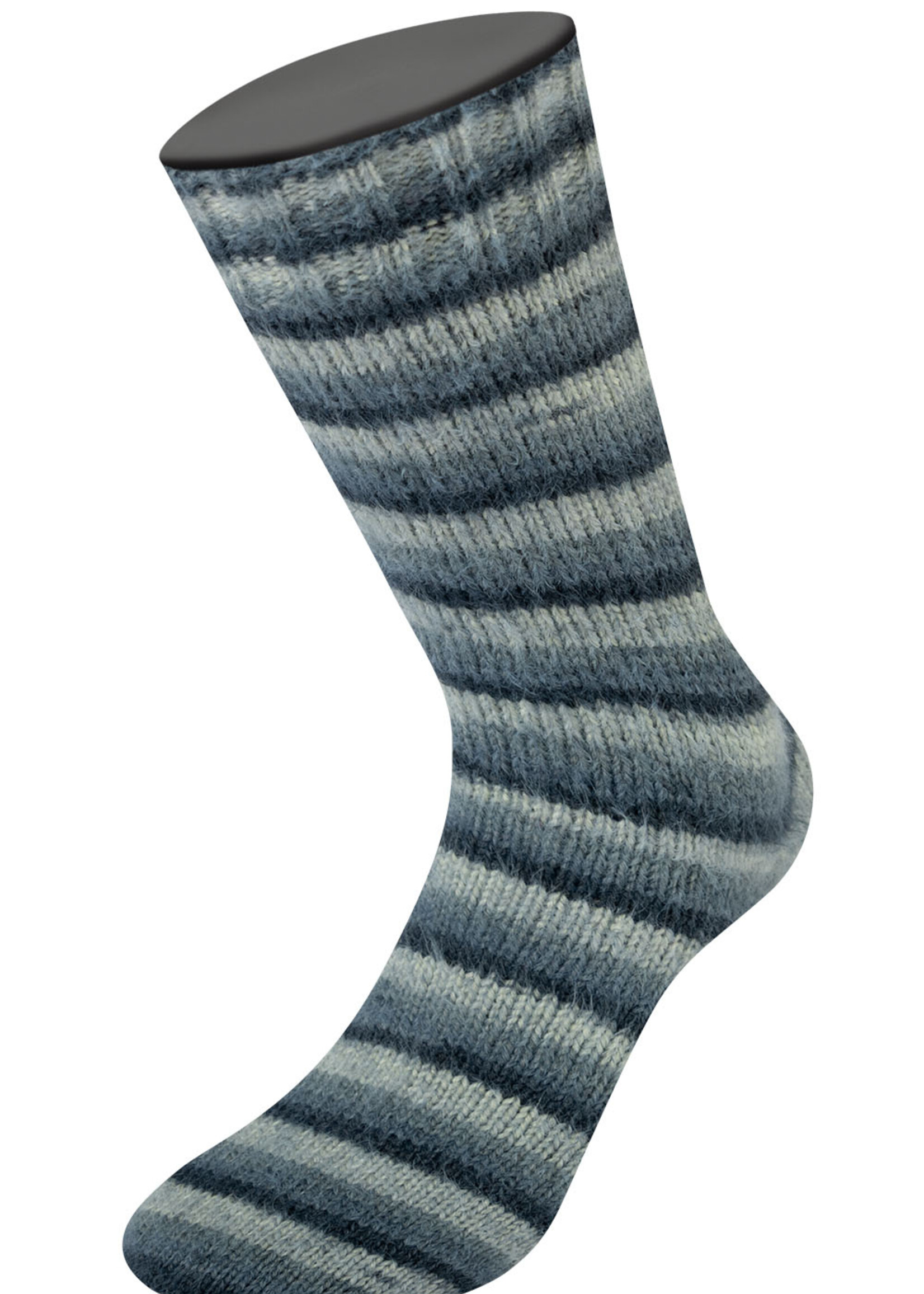 Lana Grossa Cosy Socks Soft Stripes-Lana Grossa -104 Antraciet/donker-/muis-/lichtgrijs