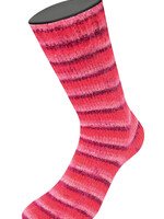 Lana Grossa Cosy Socks Soft Stripes-Lana Grossa -105 Bordeaux/roze/framboos/roze