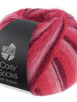 Lana Grossa Cosy Socks Soft Stripes-Lana Grossa -105 Bordeaux/roze/framboos/roze