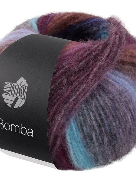 Lana Grossa Bomba  - Lana Grossa Bomba 03-braam/cyclaam/grijs/koraal/petrol/violet/turkoois/bordeaux/sering paars/royaal/oudroze-35%