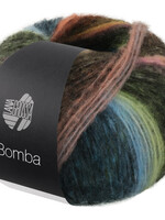 Lana Grossa Bomba  - Lana Grossa Bomba 07-perzik/witgroen/licht groen/donker groen/grijs petrol/grijs bruin/turkoois blauw-35%