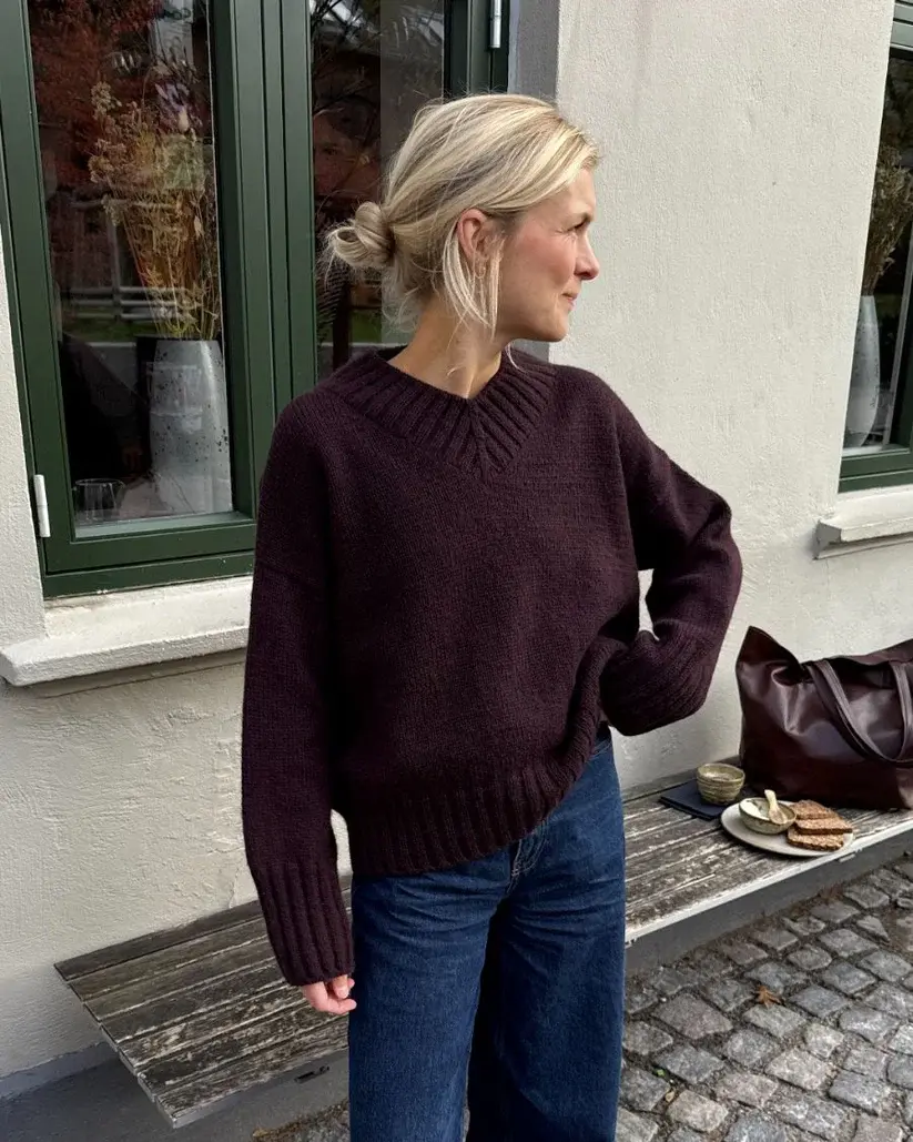 PetiteKnit Hannah Sweater V-neck -PetiteKnit -breipatroon NDL