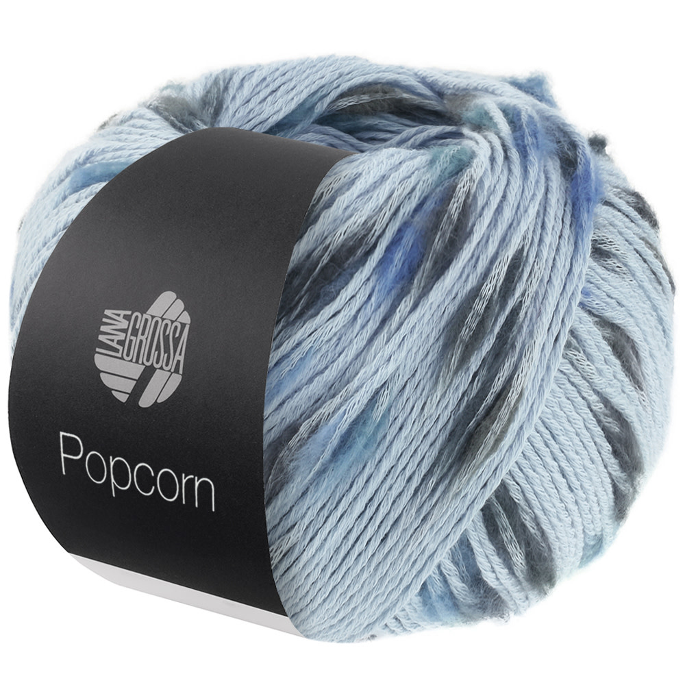 Lana Grossa Popcorn -06 Lichtblauw/benzine/grafiet