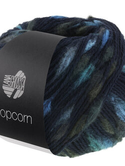 Lana Grossa Popcorn -07 Nachtblauw/lichtblauw/donkerblauw/turkoois