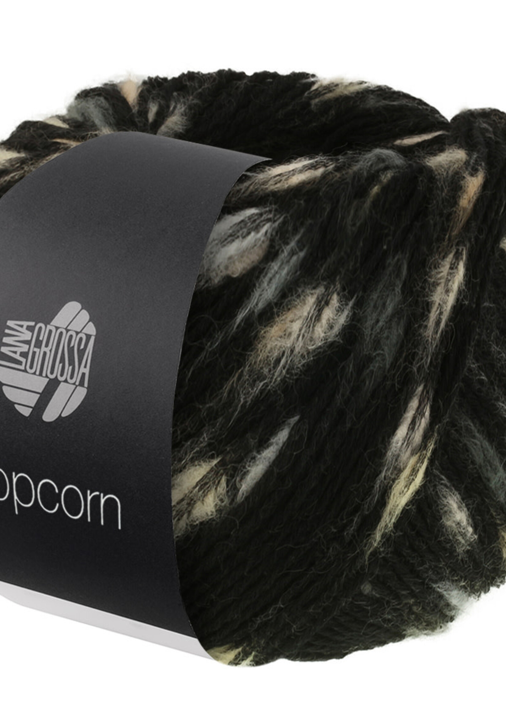 Lana Grossa Popcorn -Lana Grossa -08 Zwart/Ruw wit/Beige