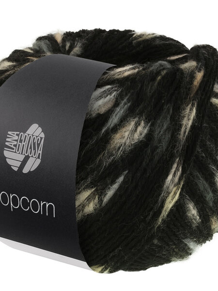 Lana Grossa Popcorn -08 Zwart/Ruw wit/Beige