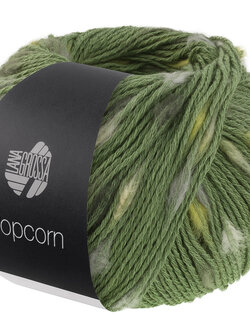 Lana Grossa Popcorn -15 Groen/Ruw wit/Beige/Pistache/Donkergrijs