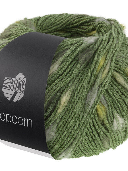 Lana Grossa Popcorn -15 Groen/Ruw wit/Beige/Pistache/Donkergrijs