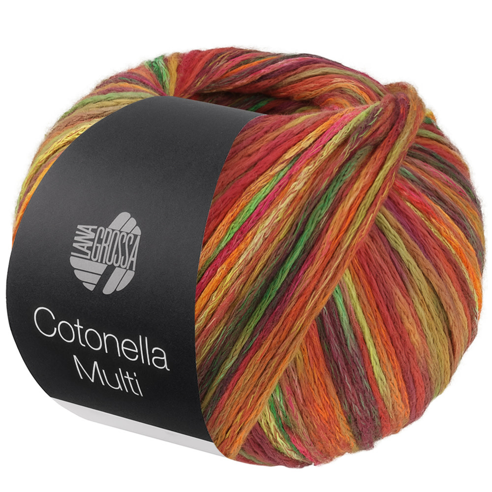 Lana Grossa Cotonella Multi -111 Geel/rood/lentegroen/oranje broodje