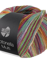 Lana Grossa Cotonella Multi -112 Aubergine/Turkoois/Geel/Lente groen/Rood