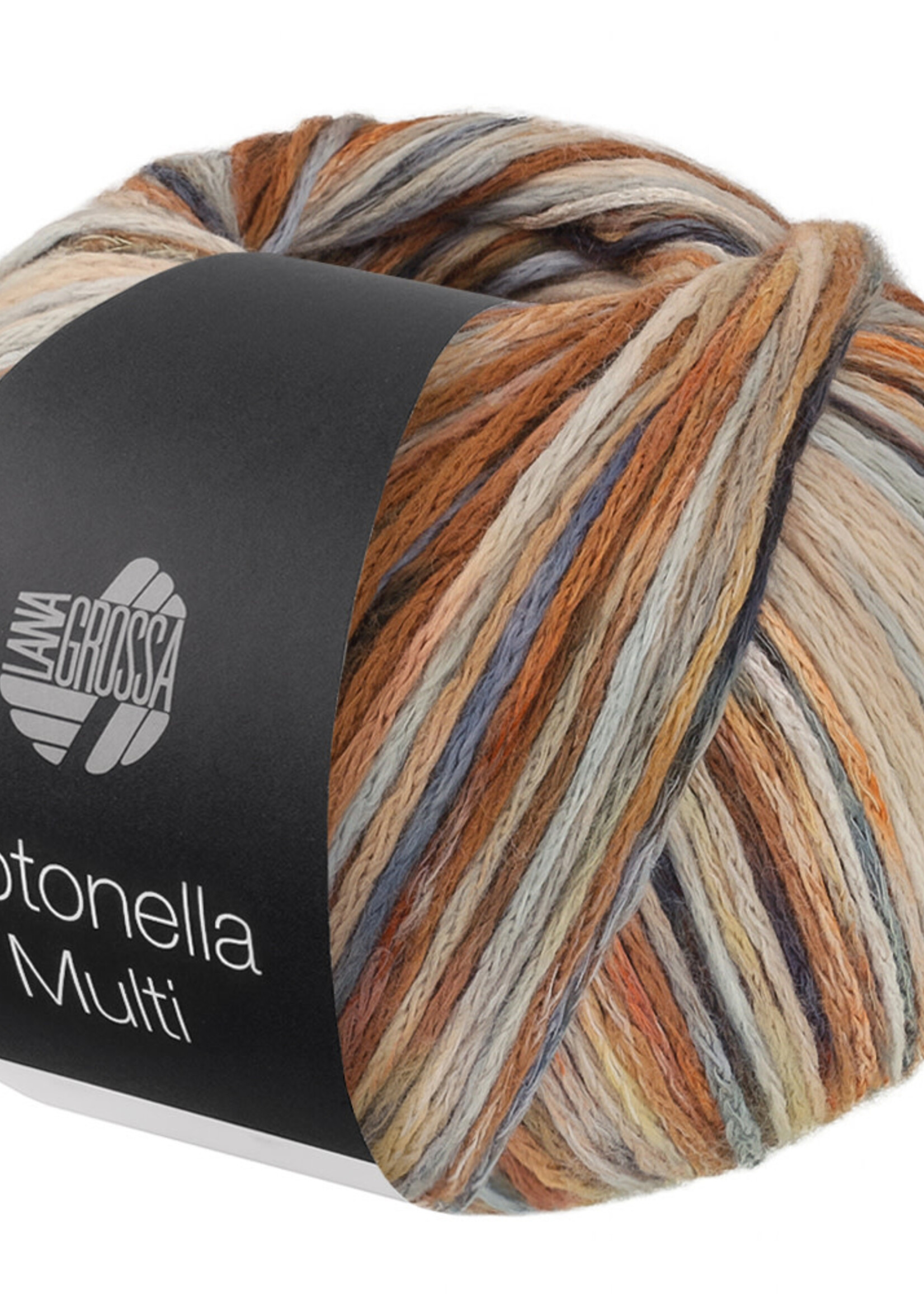 Lana Grossa Cotonella Multi -114 Oker/beige/lichtblauw/jeans/licht-/donkergrijs stootslag