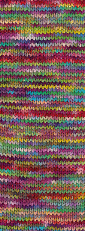 Lana Grossa Cotonella Multi -112 Aubergine/Turkoois/Geel/Lente groen/Rood