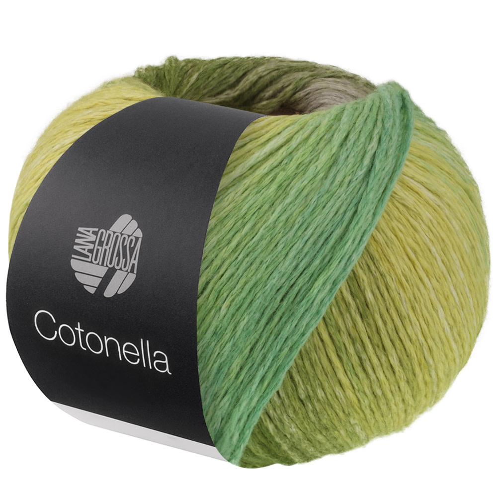 Lana Grossa Cotonella - 18 Donkerolijfgroen/Lila/Geel/Oranje/Roze/Modder/Mintturkoois/Donkergrijs