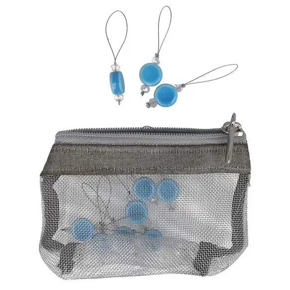 KnitPro Zooni Stekenmarkeerders in mesh pouch Blauw - 1x10st