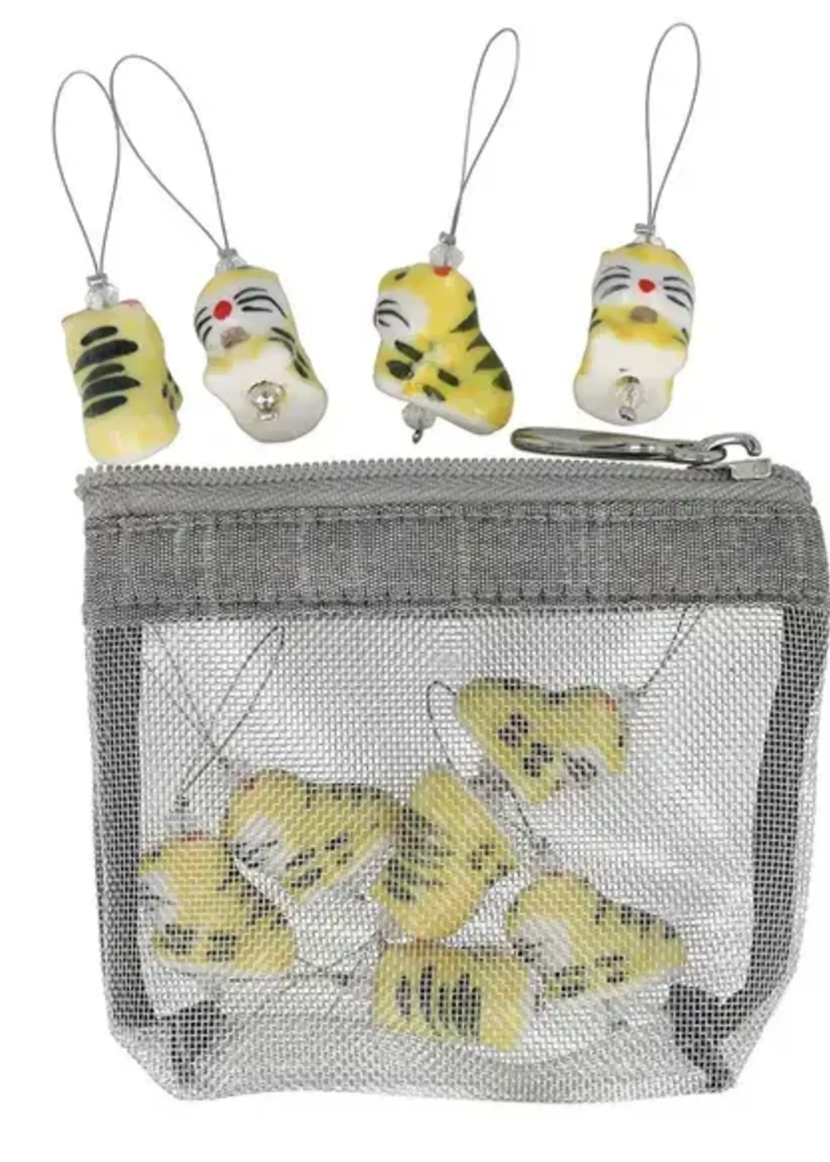 KnitPro Zooni Stekenmarkeerders in mesh pouch Tijger -1x10st
