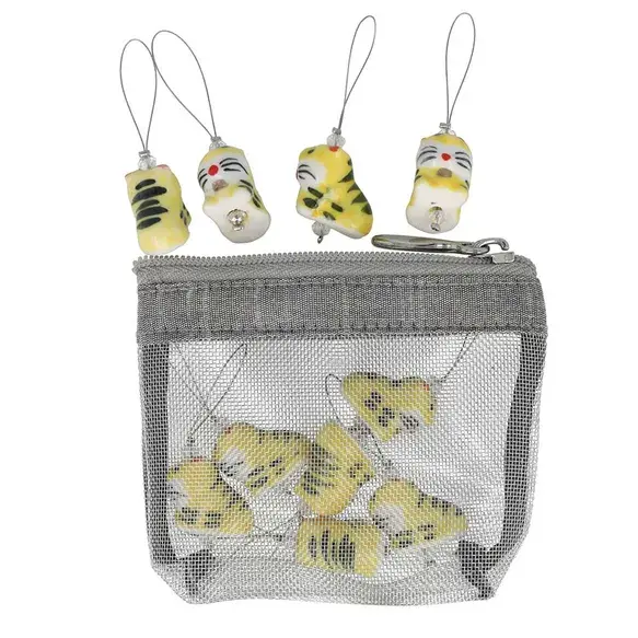 KnitPro Zooni Stekenmarkeerders in mesh pouch Tijger -1x10st