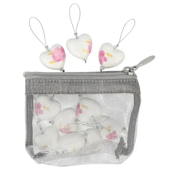 KnitPro Zooni Stekenmarkeerders in mesh pouch Hart - 1x10st