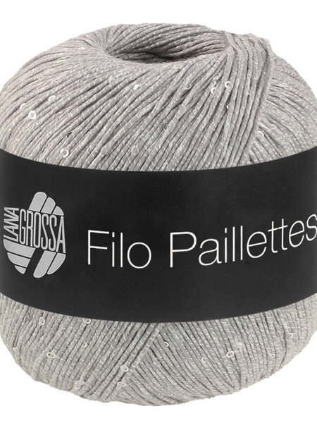 Lana Grossa Filo paillettes -14 lichtgrijs