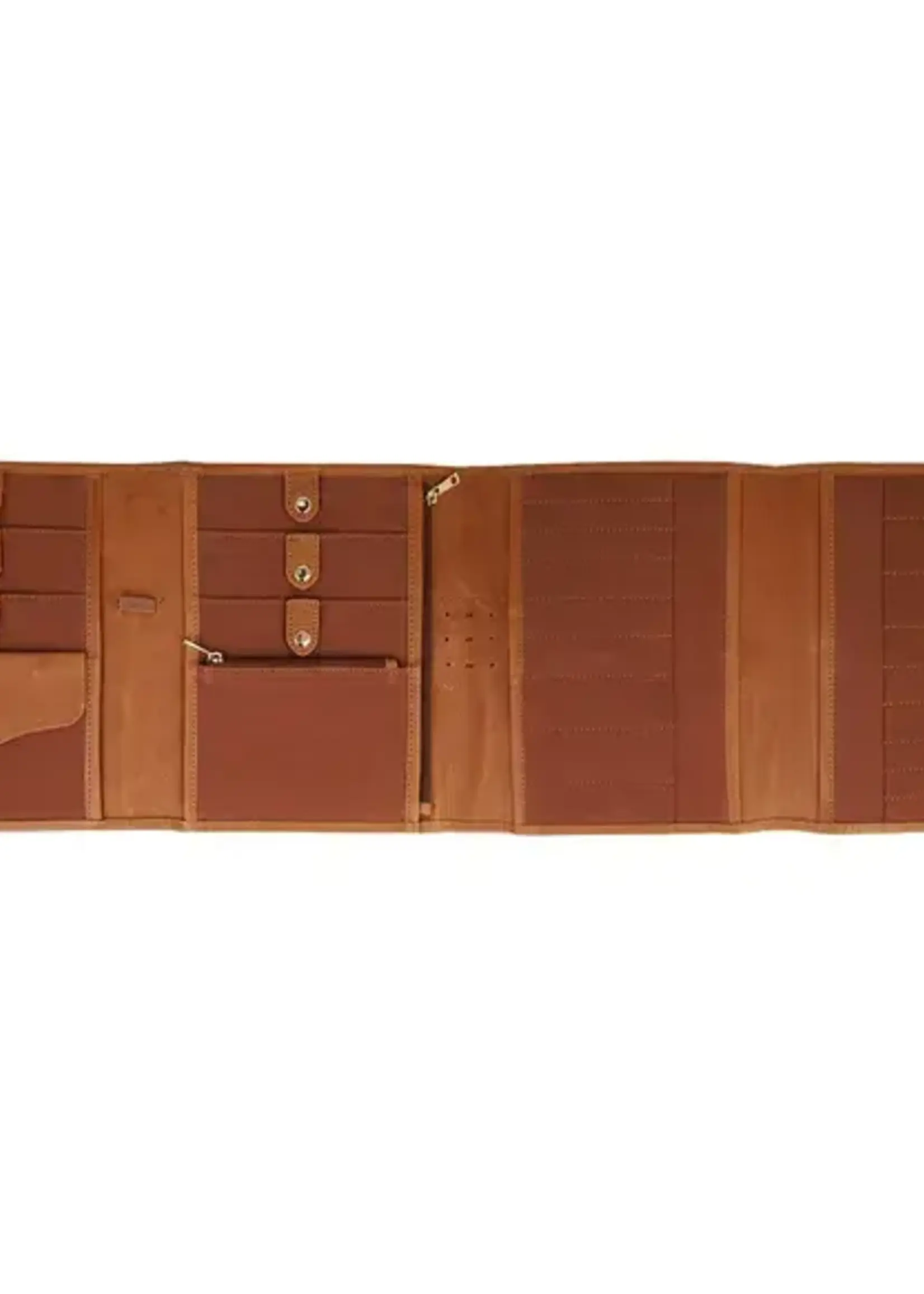 KnitPro Velora Rondbreinaaldenetui leeg leer bruin