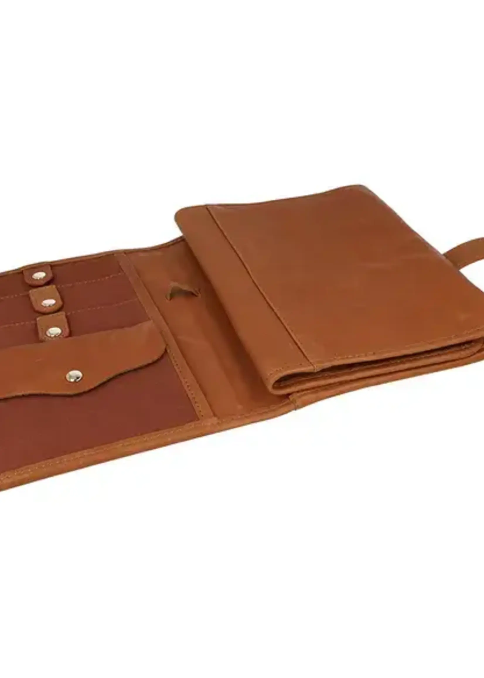 KnitPro Velora Rondbreinaaldenetui leeg leer bruin