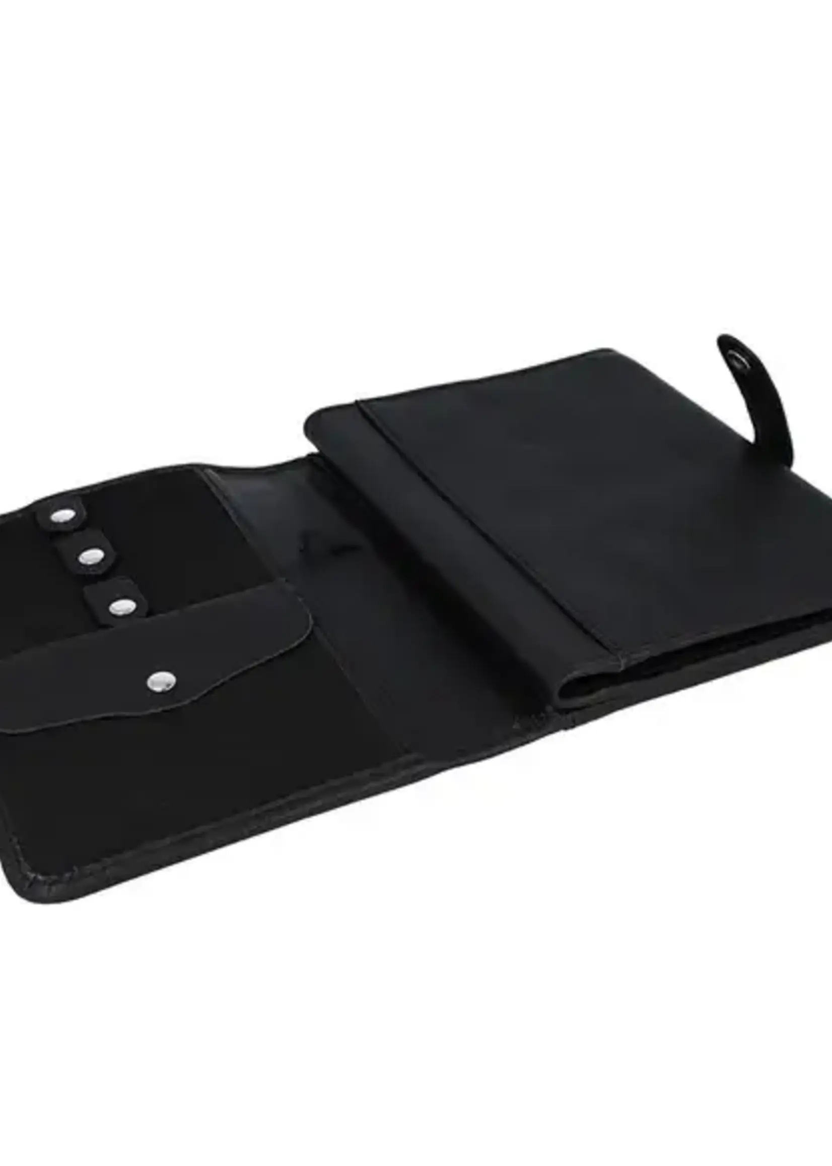 KnitPro Velora Rondbreinaaldenetui leeg leer zwart