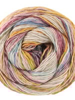 Lana Grossa Gomitolo California -Lana Grossa -3046 Zachtblauw/hemelsblauw/oker/saffraangeel/braambes/bes